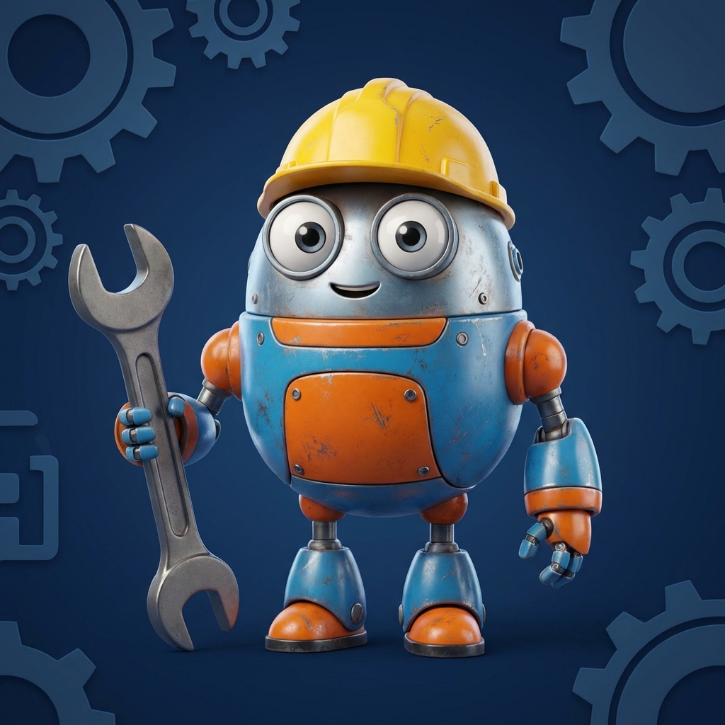 Construction Robot with Hard Hat